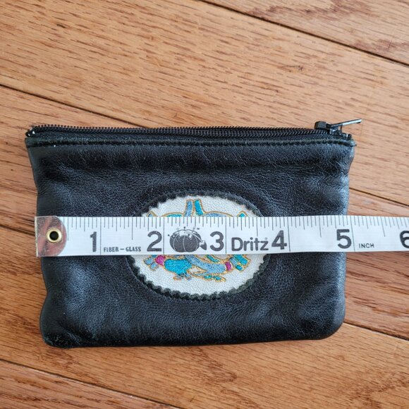 Tinnakeenly Leathers Irish Leather Coin Purse Celtic Dragon Knot Zip - Picture 9 of 10